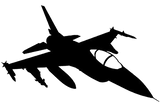 F-16 Vinyl Decal (Up to 8")