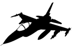 F-16 Vinyl Decal (Up to 8")