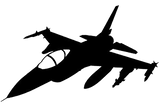 F-16 Vinyl Decal (Up to 8")